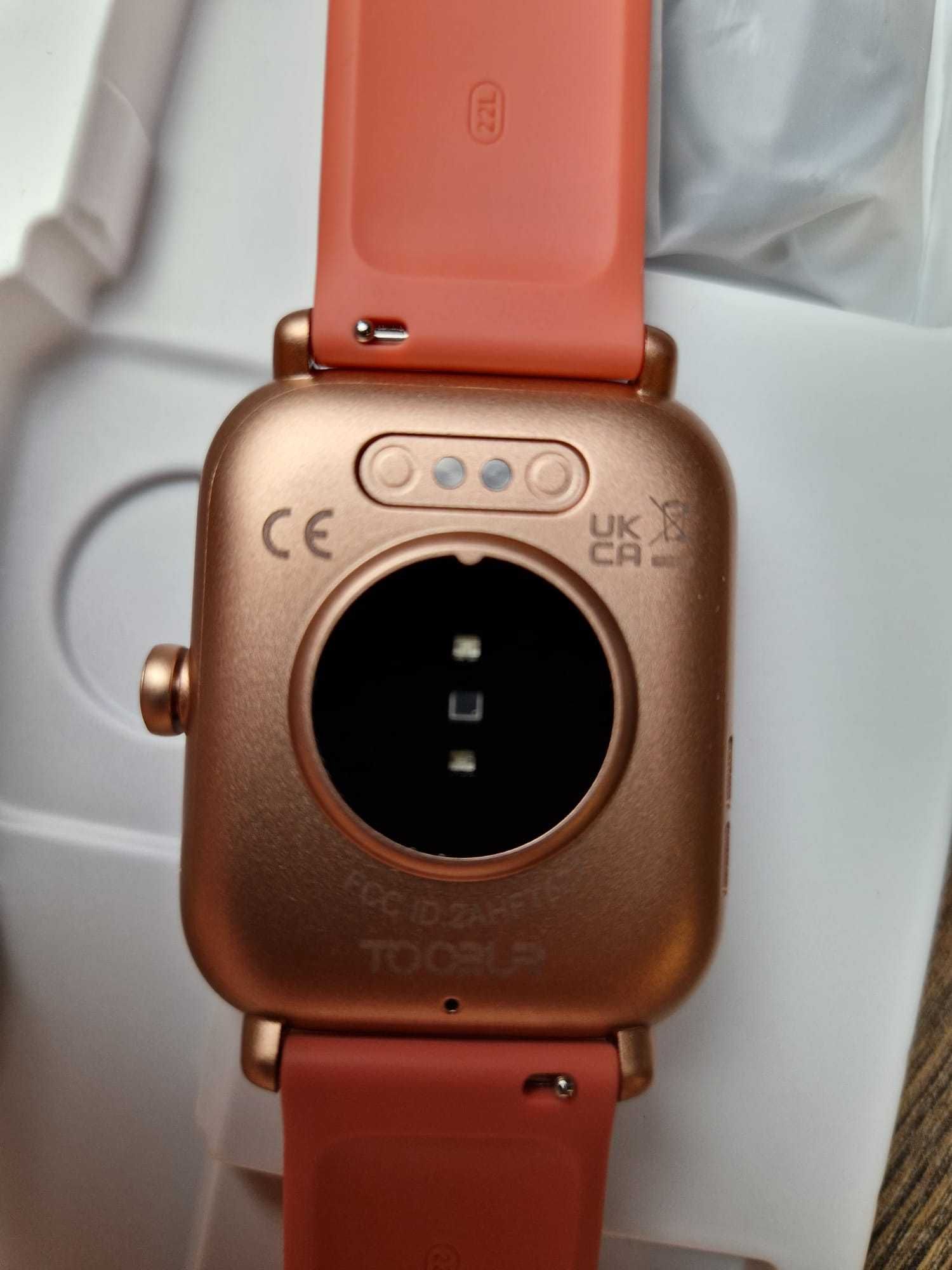 Smartwatch Toobur IDW19 – czerwony (odcień koralowy), polskie menu