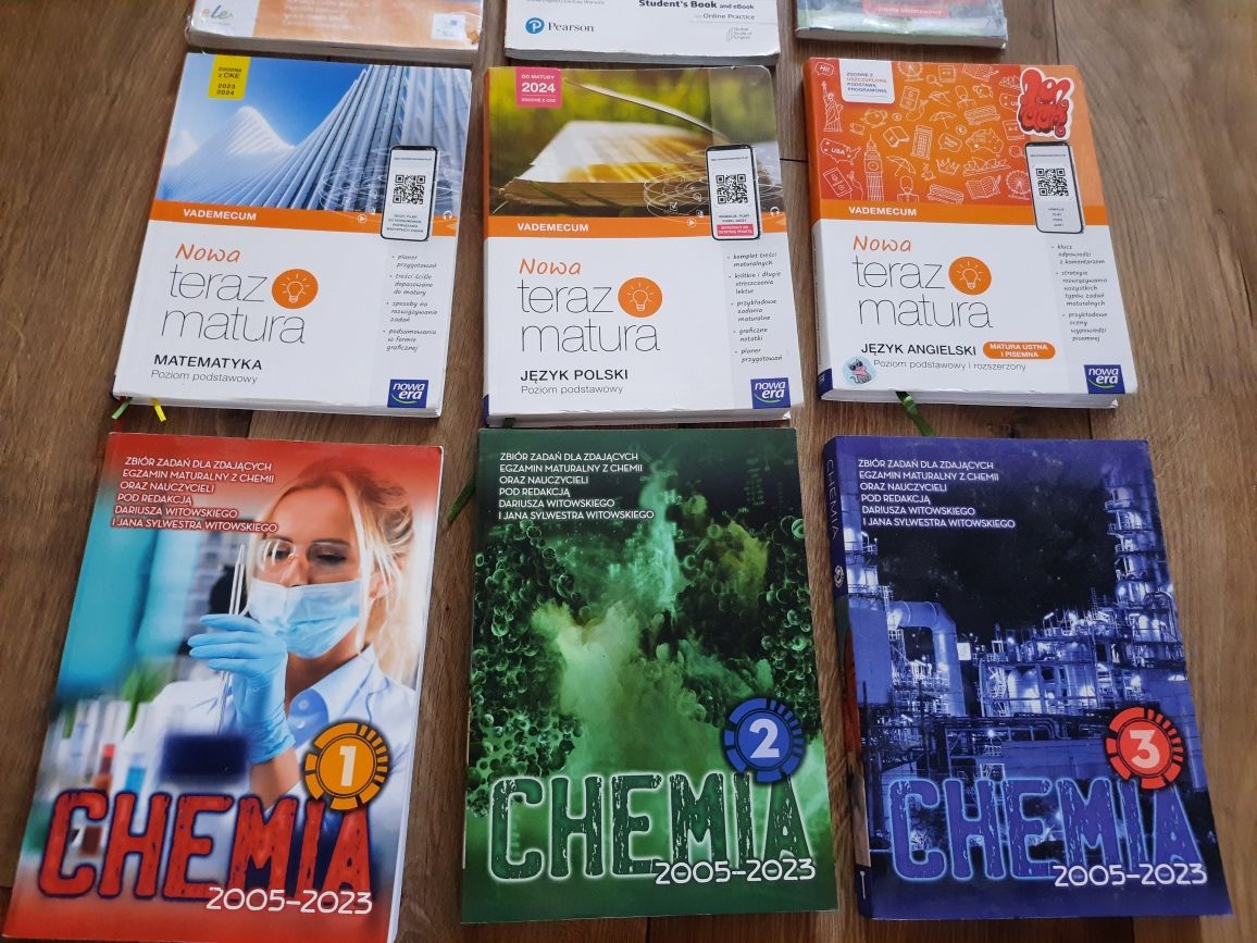Liceum matura - Polski, chemia Witkowski, matematyka, ang, hiszpanski