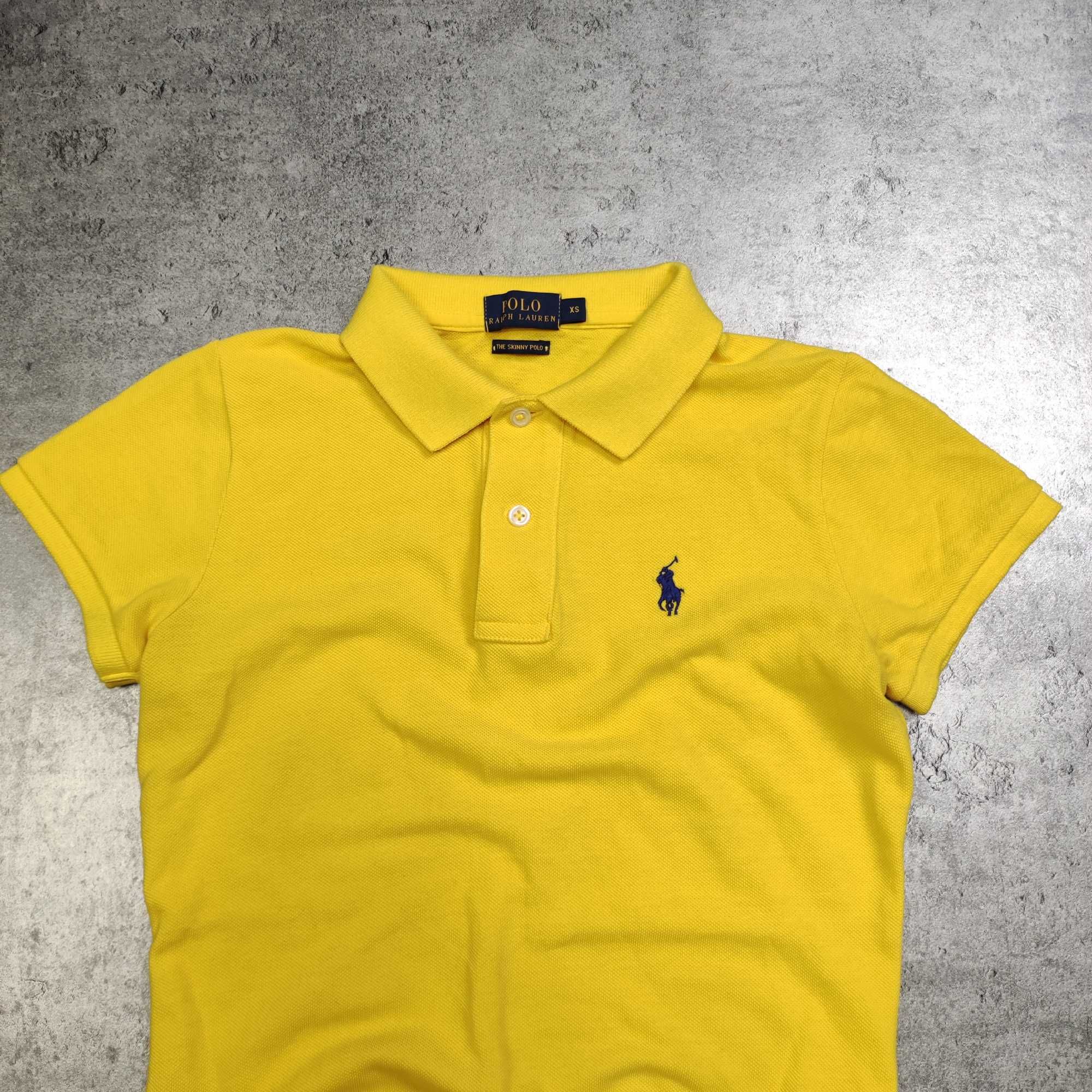 DAMSKA PREMIUM Koszulka Bawełna Skinny Polo Ralph Lauren Taliowana RL