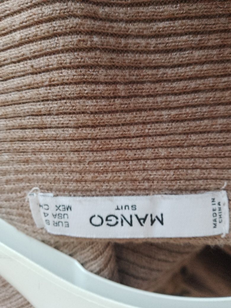 Sweter damski długi rozmiar S M kawa z mlekiem
