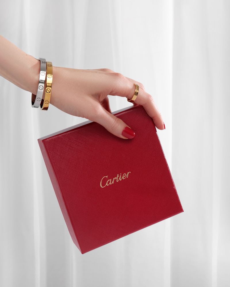 Браслет Cartier Love жовте та біле золото (срібло)