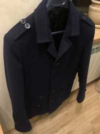 Короткое синее пальто (M-L); куртка; пиджак;