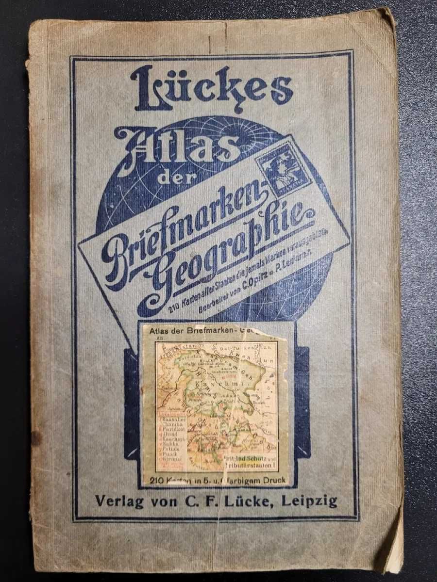 Oryginalny niemiecki zabytkowy rzadki atlas znaczków pocztowych Lückes