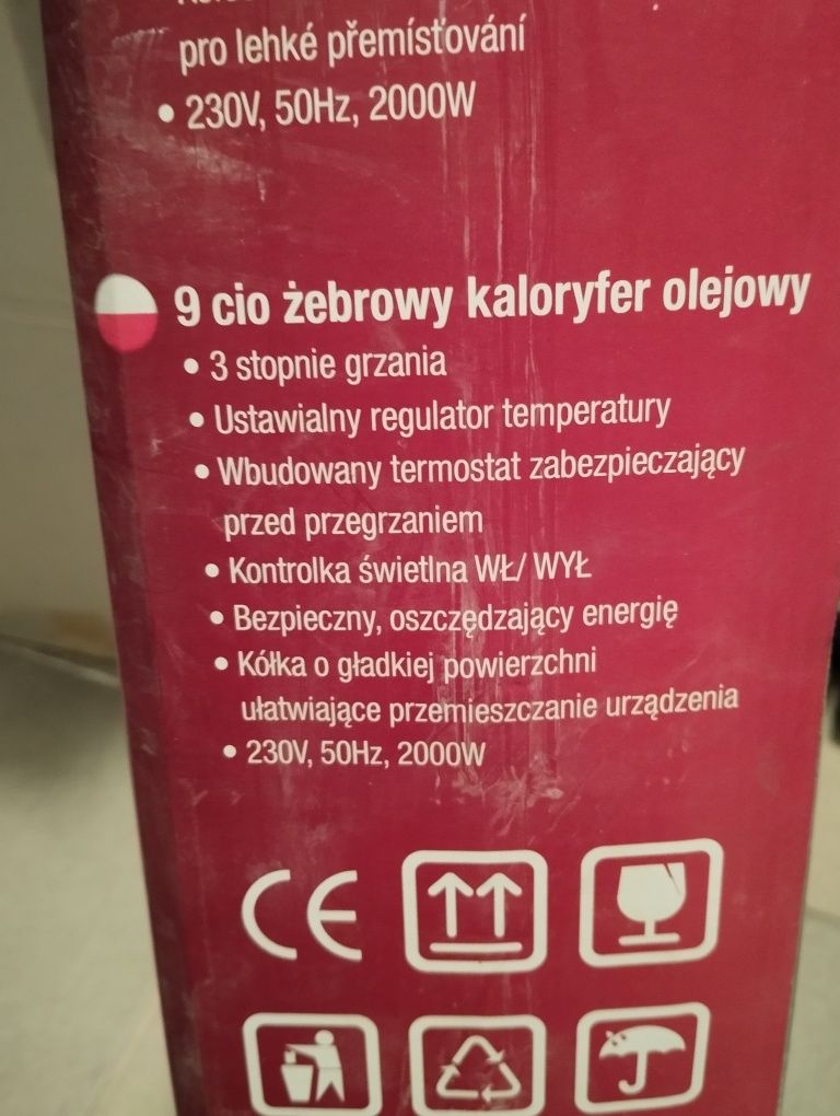 Nowy grzejnik olejowy 9 żebrowy