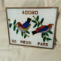 Antigo e raro quadro/ visto  adoro os meus pais vintage