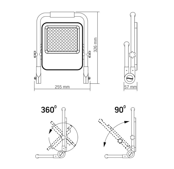 LED Rechargeable floodlight PREMIUM VIDEX F2A 50W 5000K