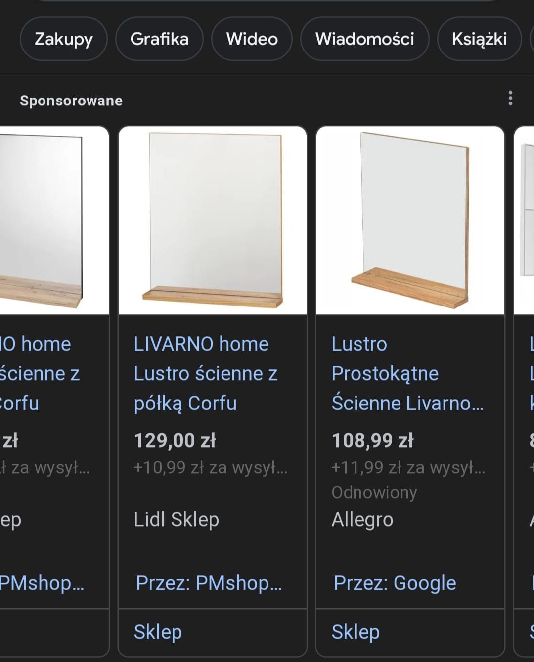 Lustro łazienkowe z półką LIVARNO