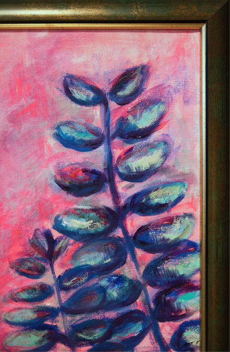 Obraz, malarstwo, akryl na płótnie, dyptyk, martwa natura, liście