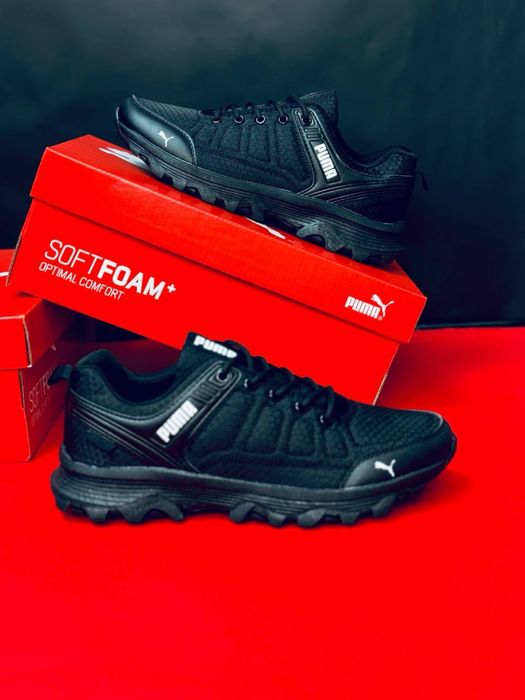 Черные кроссовки Puma на осень / не промокают / мужские кроссовки пума