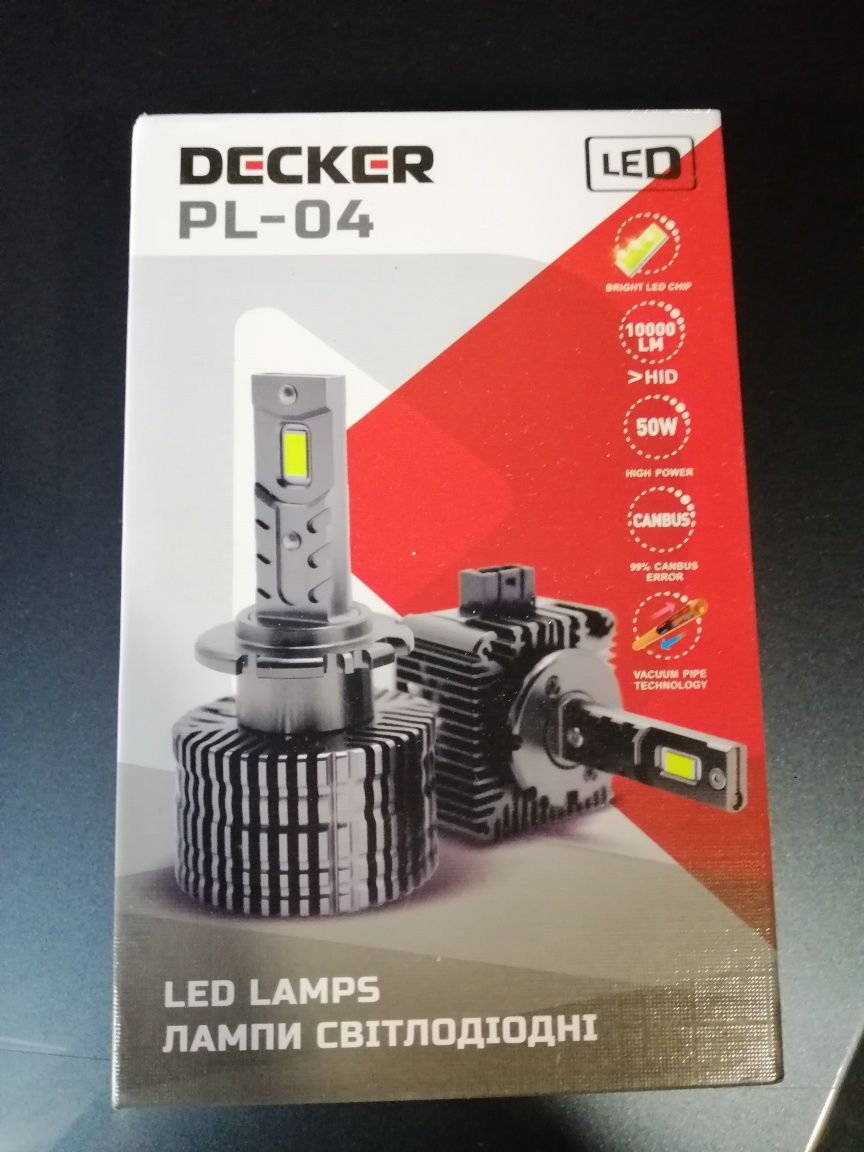 Светодиодные лампы головного света DECKER LED PL-04 6K D3