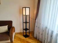 Lampa stojąca podłogowa ELECWISH, czarna, z półkami, drewno, 160cm