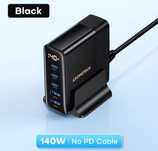 Зарядное устройство GAN 140W Asometech с дисплеем ( 3 Type-C + 2USB-A)