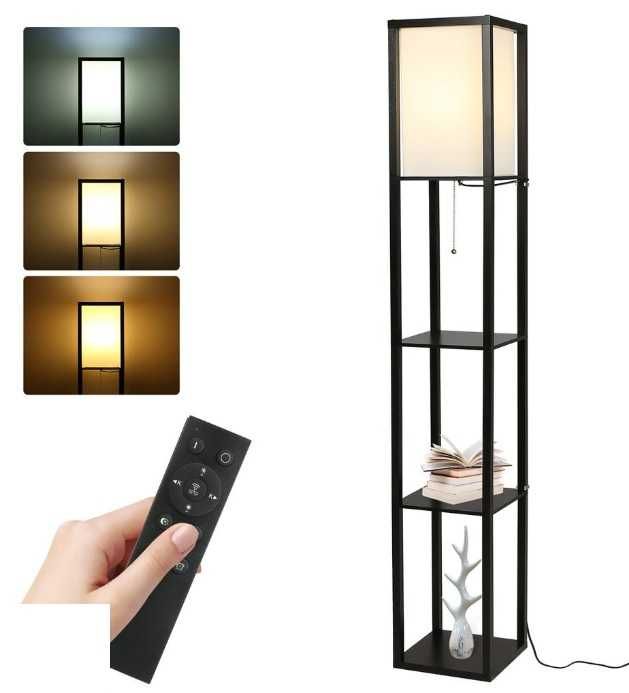 G246 tomshine kl-1734wf Lampa podłogowa stojąca z półkami i pilotem