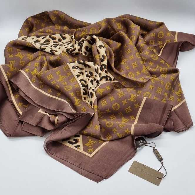 палантин парео  Louis Vuitton шаль шелковая парео LV louis Vuitton