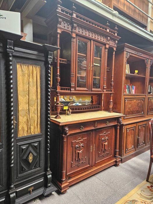 Grande móvel muito antigo em madeira maciça e pedra - óptimo est