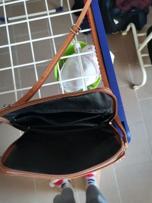 Torebka skórzana camel mini