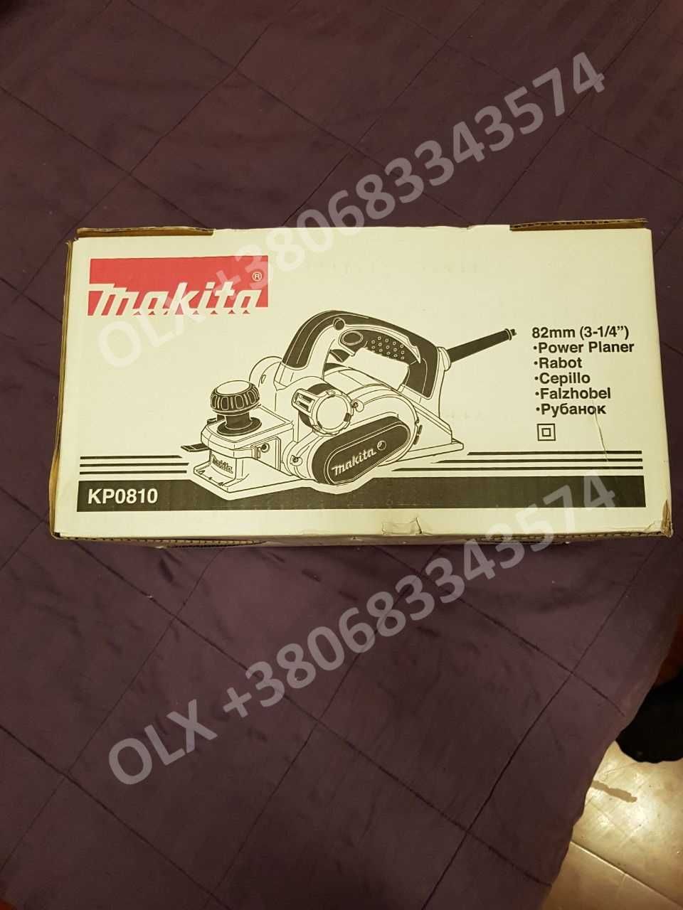 Рубанок Makita KP0810 (новый) + электролобзик (б/у) + комплект ножей