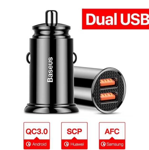 Baseus автозарядка QC3.0 30W автозарядное швидка зарядка