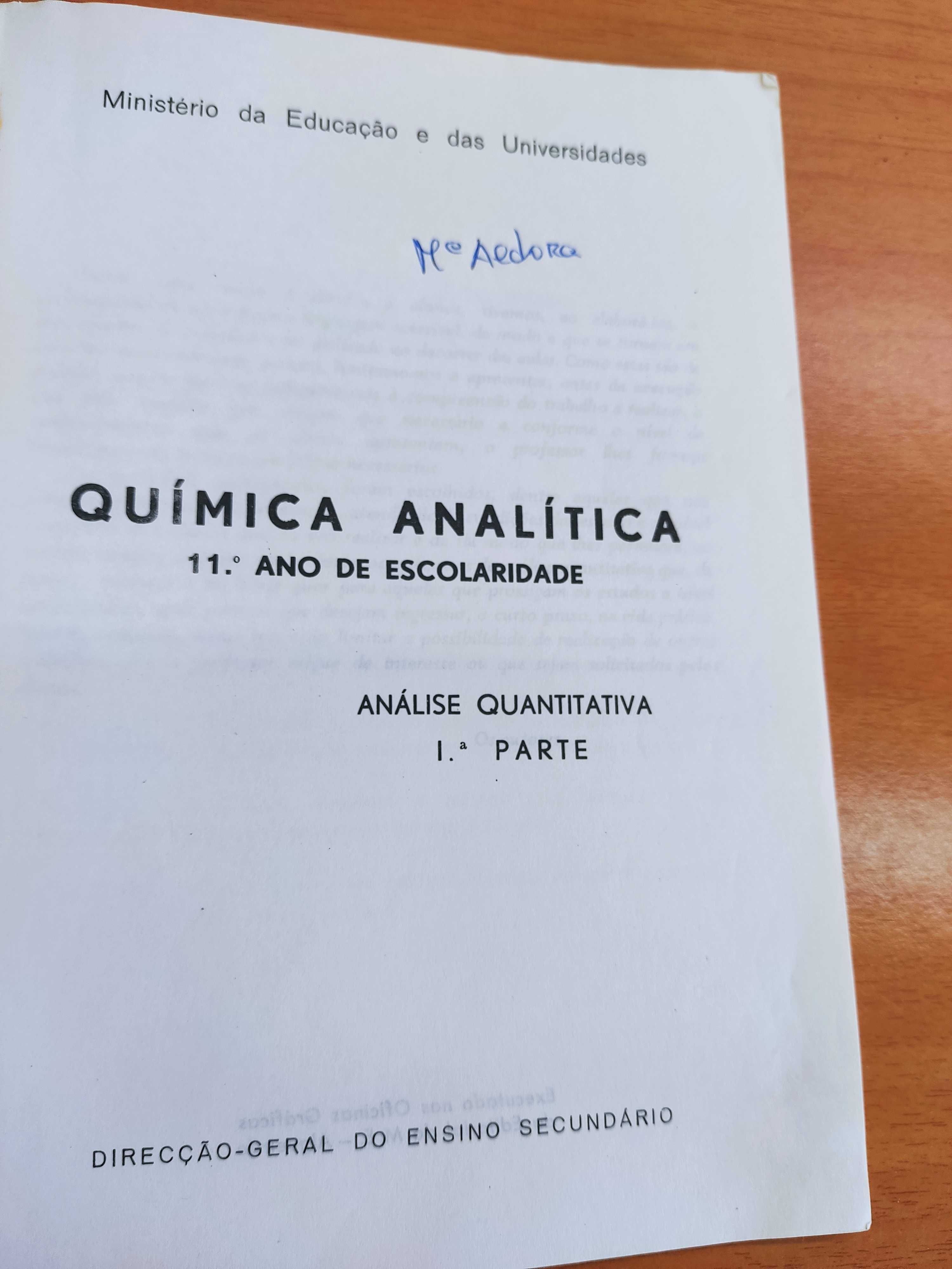 Química Analítica (11º ano) - Editorial do Ministério da Educação