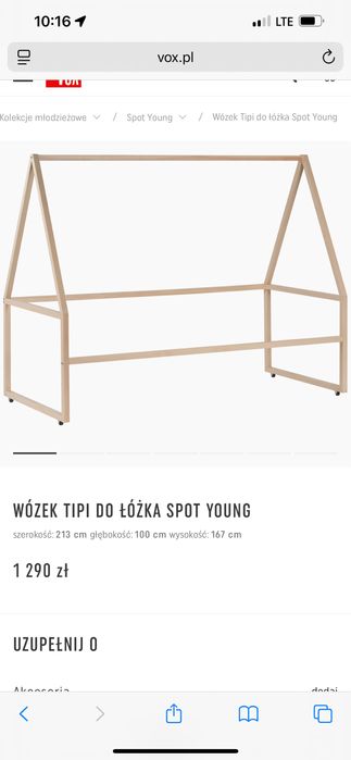 Tipi stelaż do łóżkaVox spot young