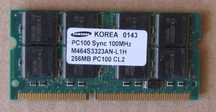 Pamięć Samsung SDR SDRAM SODIMM 256MB PC100 100 MHz