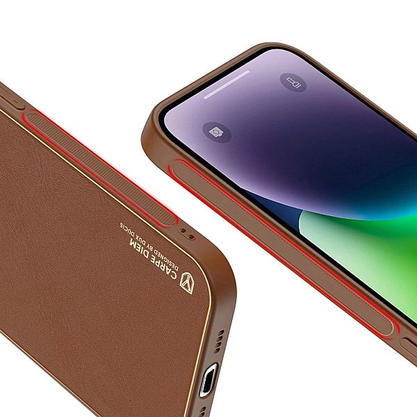 Dux Ducis Yolo etui iPhone 14 Plus elegancki pokrowiec ze skóry ekolog