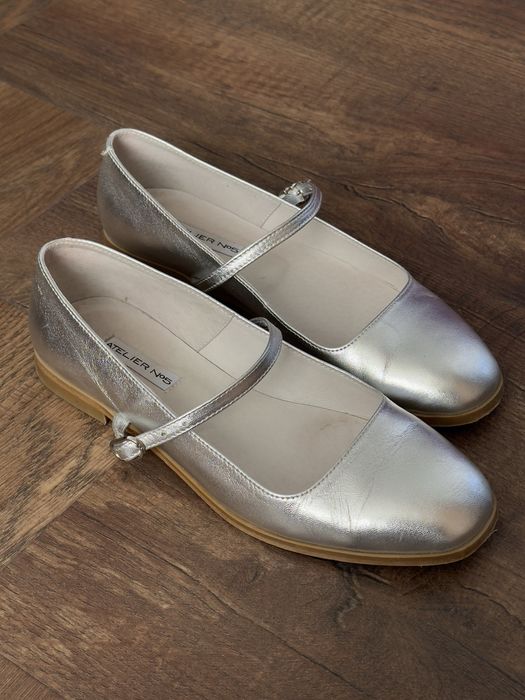 Срібні балетки Atelie N5