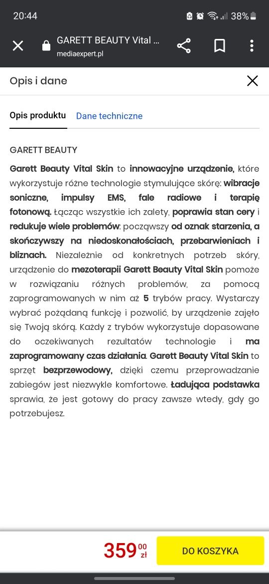 Garett beauty vital skin urządzenie do mezoterapii