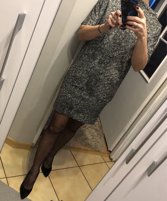 Pudełkowa tunika- sukienka; 34; Solar