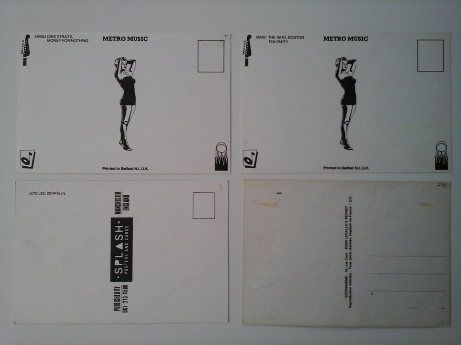 Vários postais dos anos 80 tema: música ou músicos