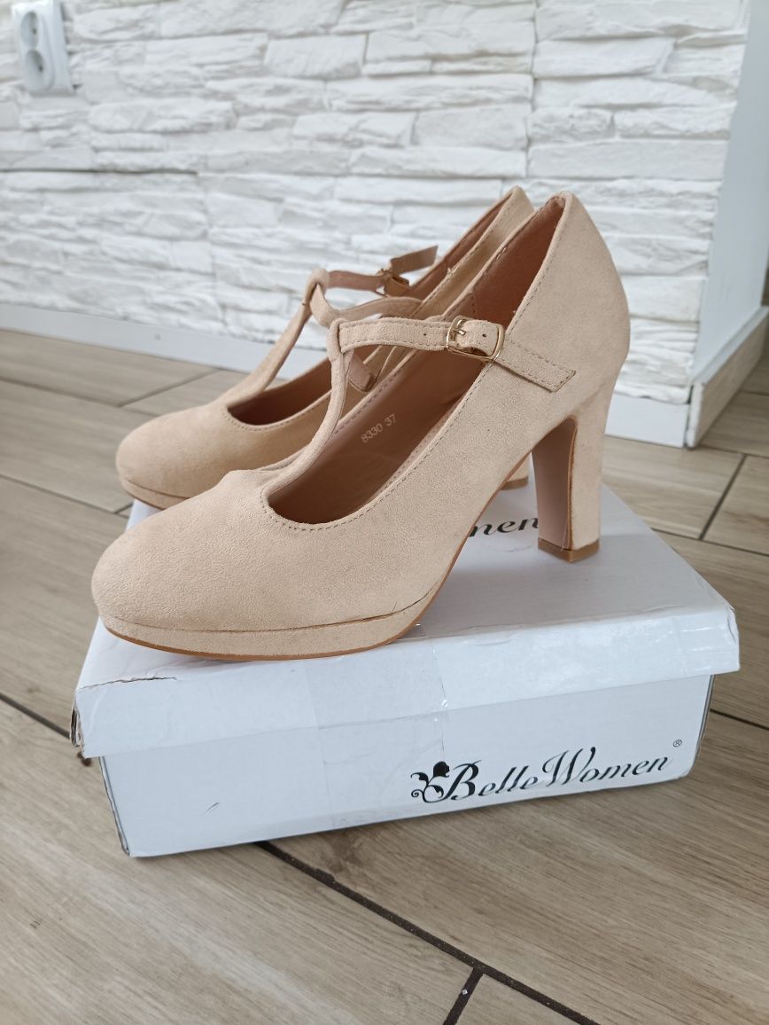 Warto Nowe buty czółenka na paski rozm.37
