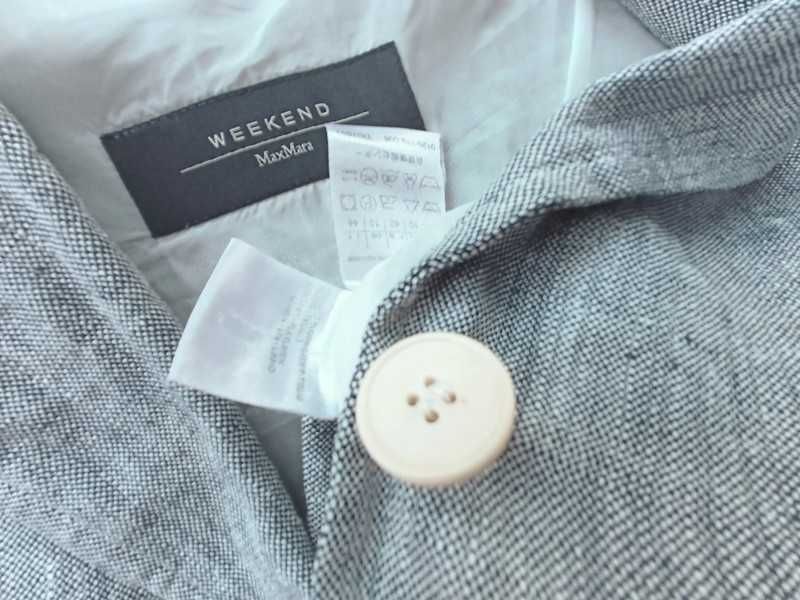 Max Mara lniany szary kostium 38