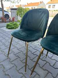 Krzesla zielone do jadalni komplet 4 szt