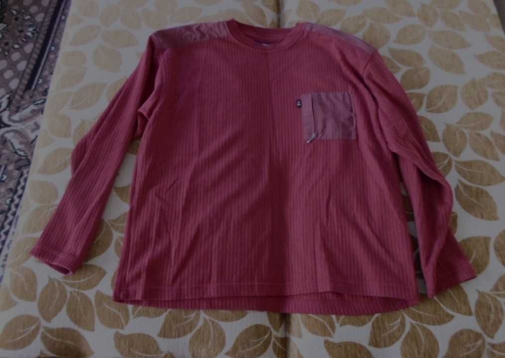 Czerwony bordo damski męski sweter Jean Michel 40 L kieszeń
