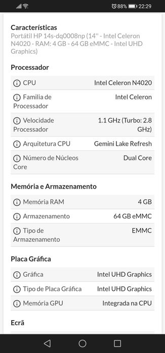 Portátil HP 14s-dq0008np