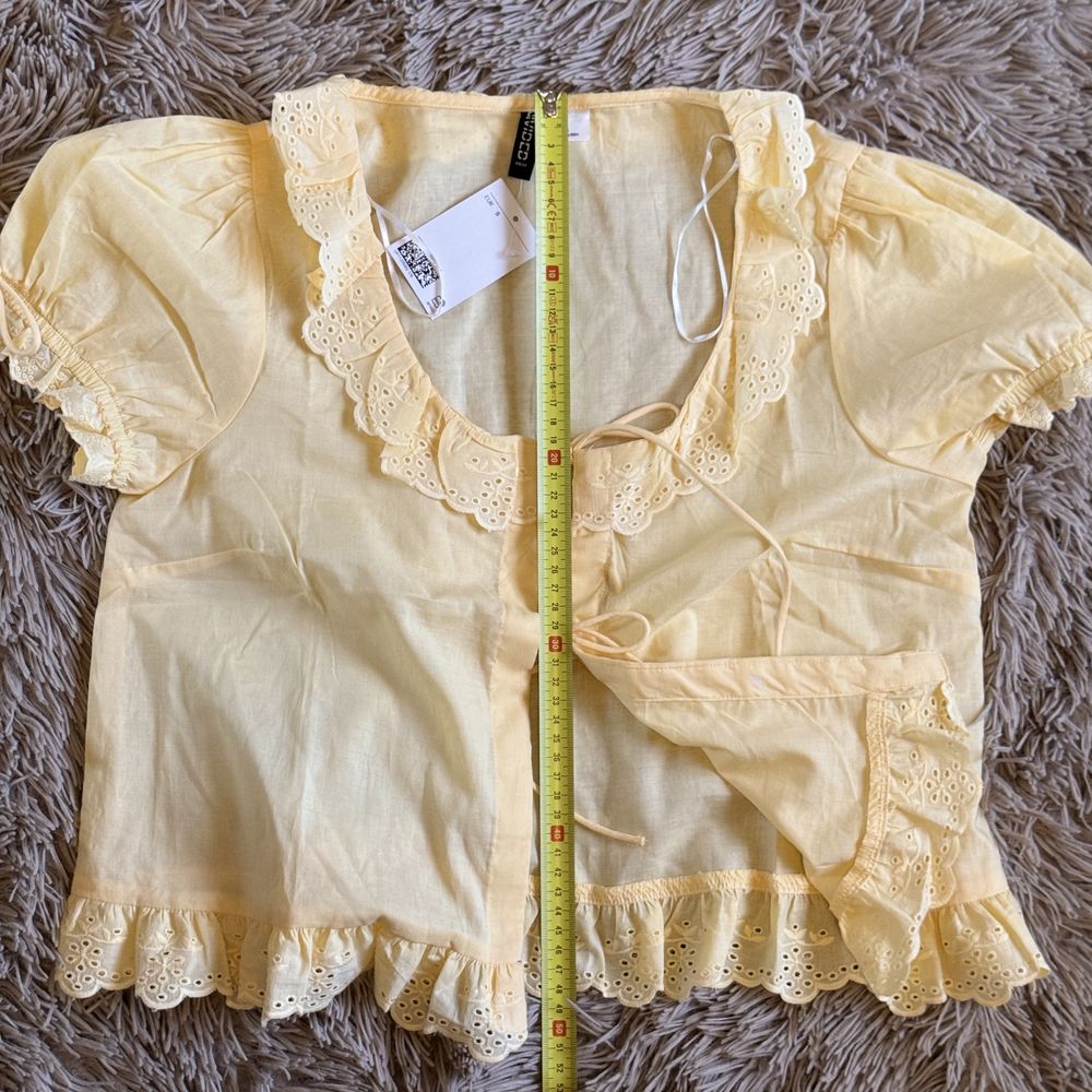 Жовта блуза з завʼязками H&M, p. S