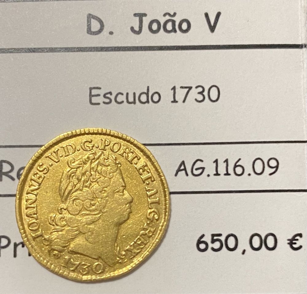 Moeda ouro D. JOAO V Escudo 1730