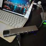 Адаптер Usb type c Hub 8 в 1 HDMI PD card reader SD TF RJ45 4K macbook