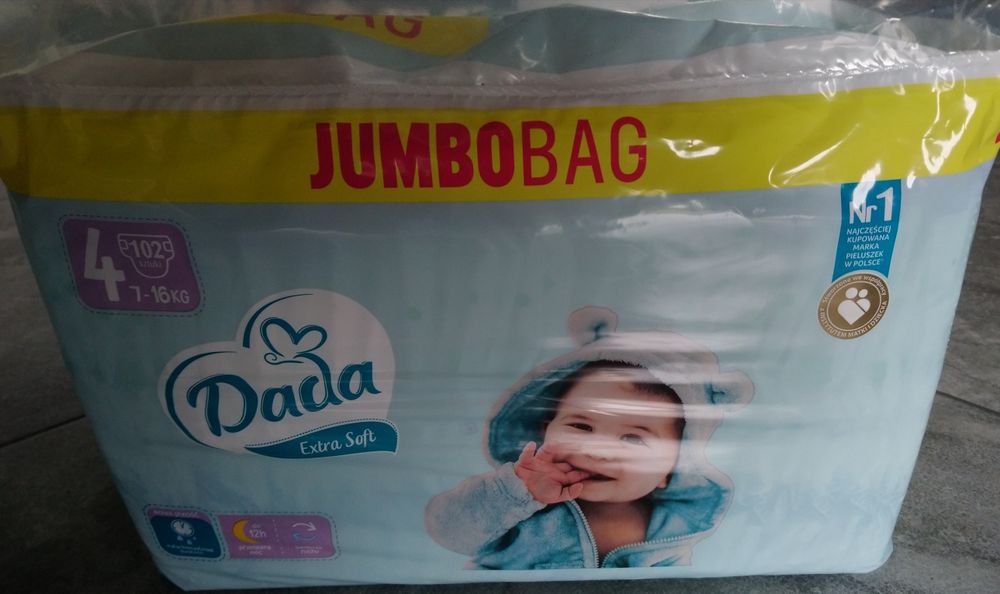 Pieluchy, pieluszki, pampersy DADA Soft 4 JUMBOBAG 102 szt