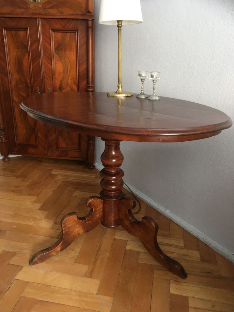 ANTYK shabby chic Biedermeier rozkręcany stół odrestaurowany Ludwik