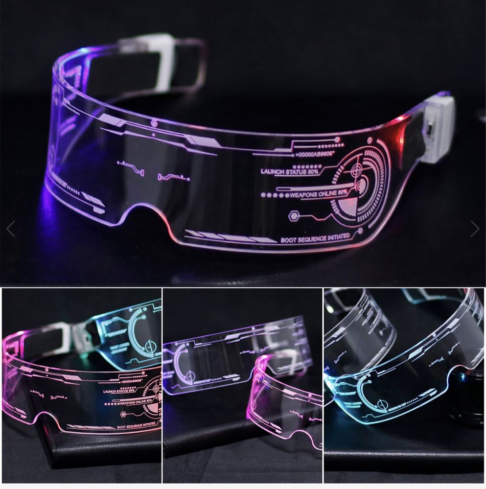 imprezowe okulary LED techno