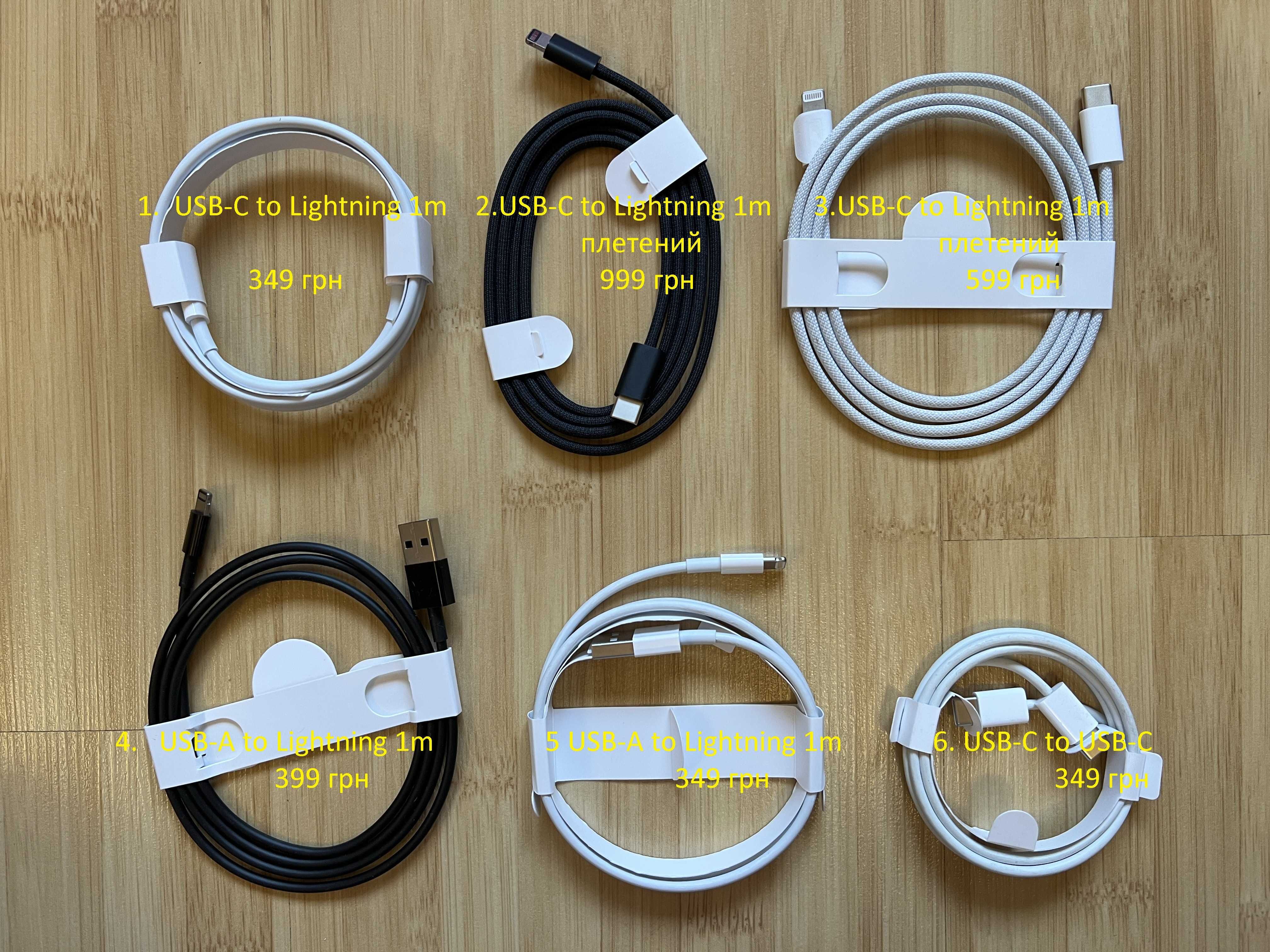 Оригінальний плетений кабель Apple USB-C USB-A to Lightning 1m