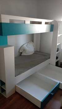Łóżko piętrowe + szafa narożna