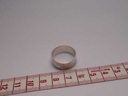 Srebrna obrączka matowo polerowane pasy  R.22.  8,2 mm.