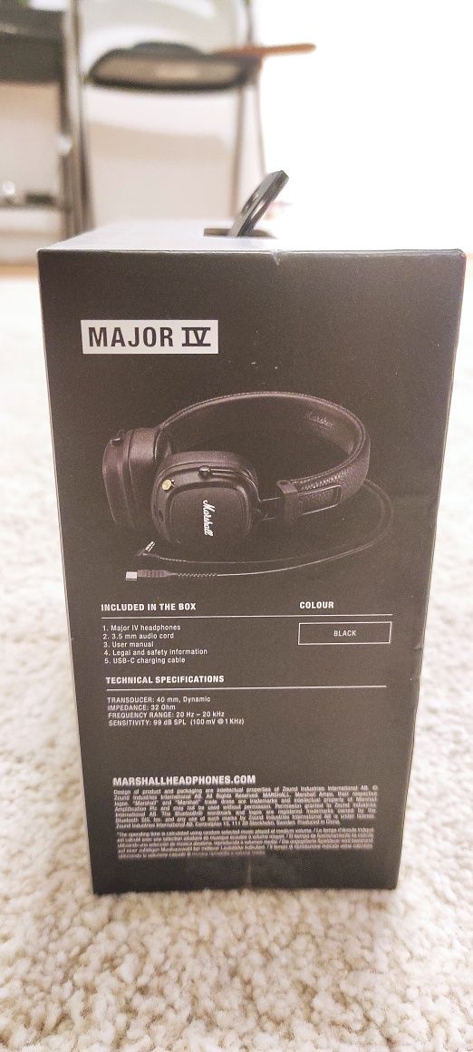 Наушники Marshall Major IV Bluetooth Black