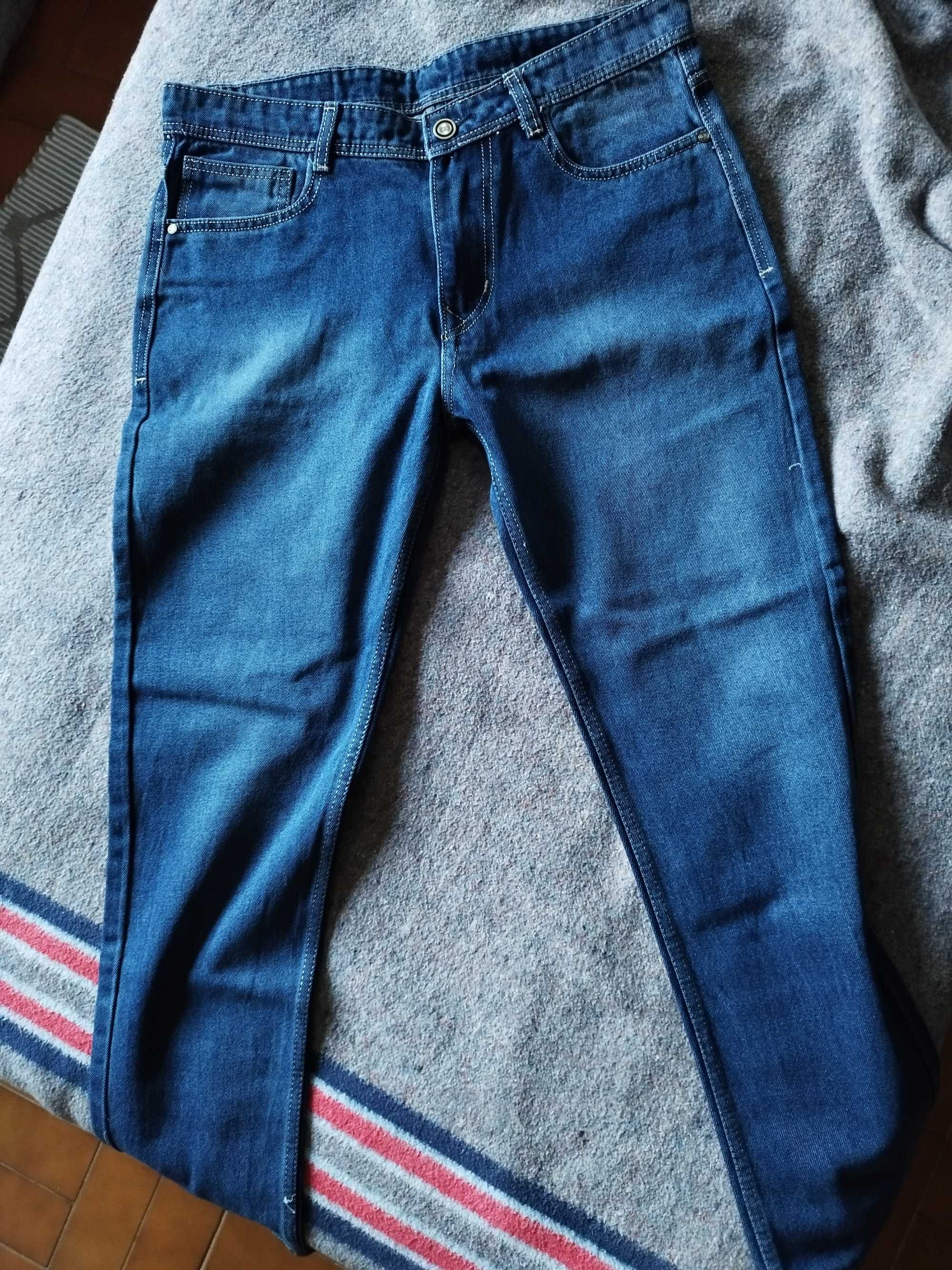 calça jeans masculina azul nova, tamanho 38