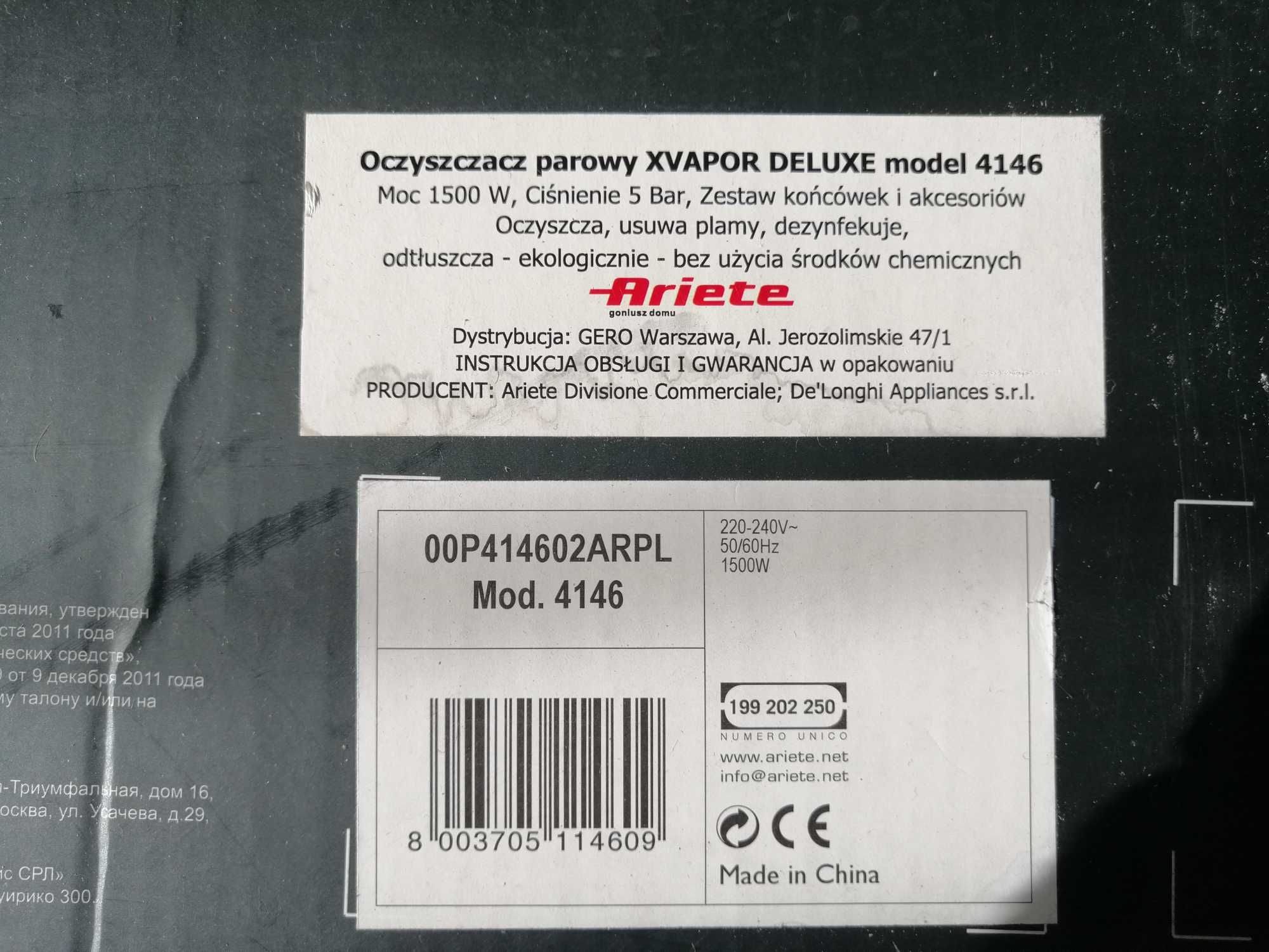 Oczyszczacz parowy Ariete xvapor delux 1500 W 5 bar