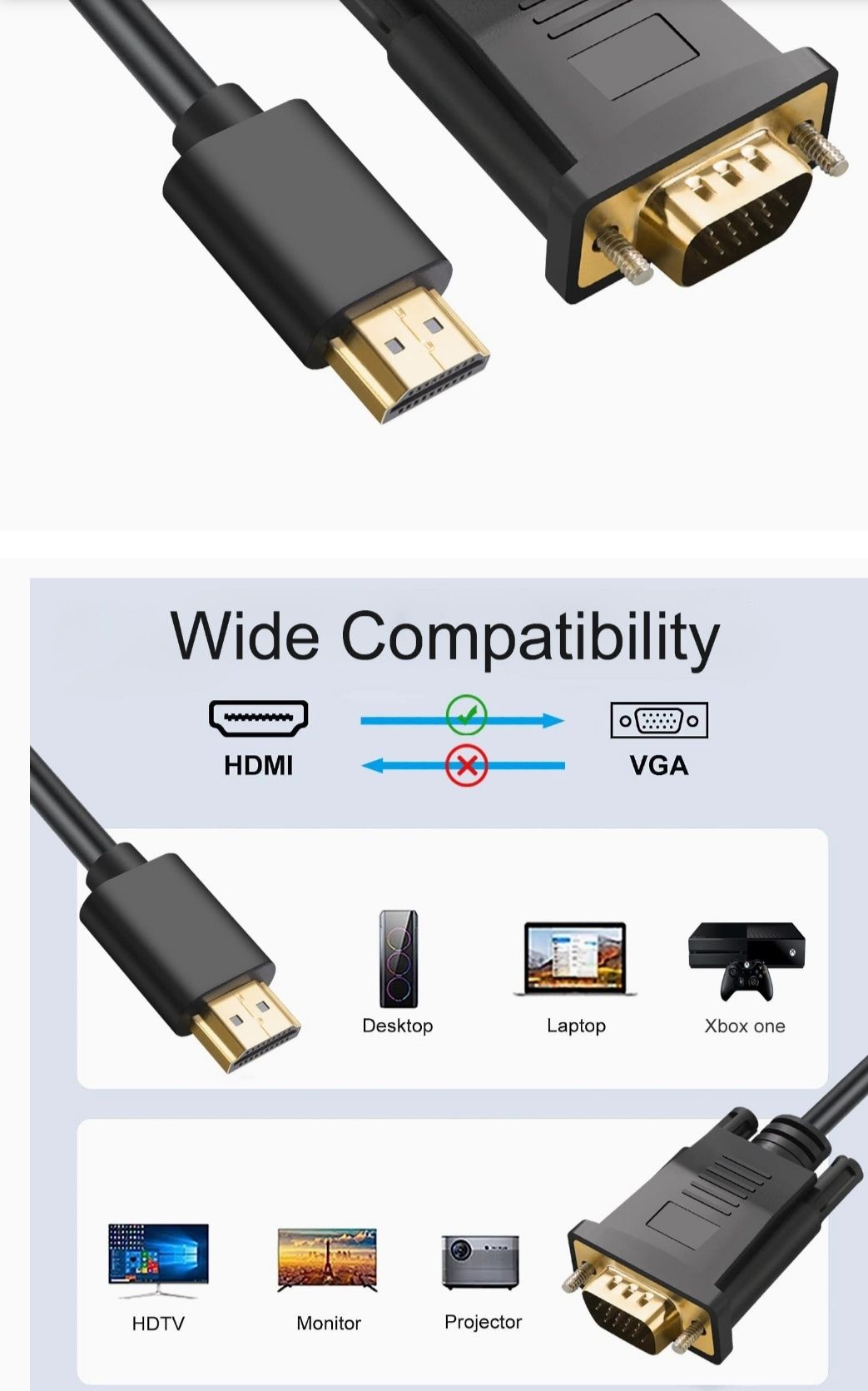 Kabel HDMI na VGA