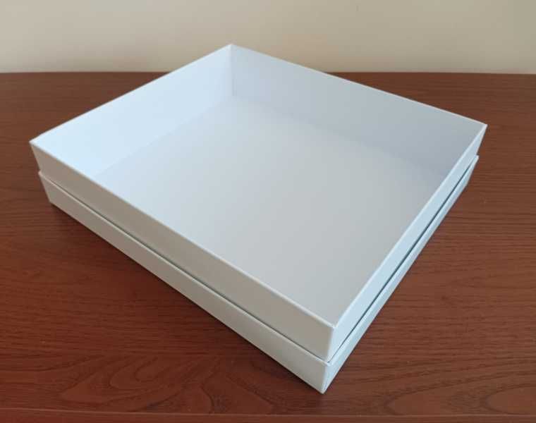 Pudełko ozdobne białe dekoracyjne box biały tacka 28 x 25 x 6,5 cm