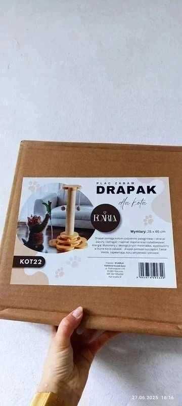Drapak dla kota słupek do drapania z kulkami wieża zabawka dla kota